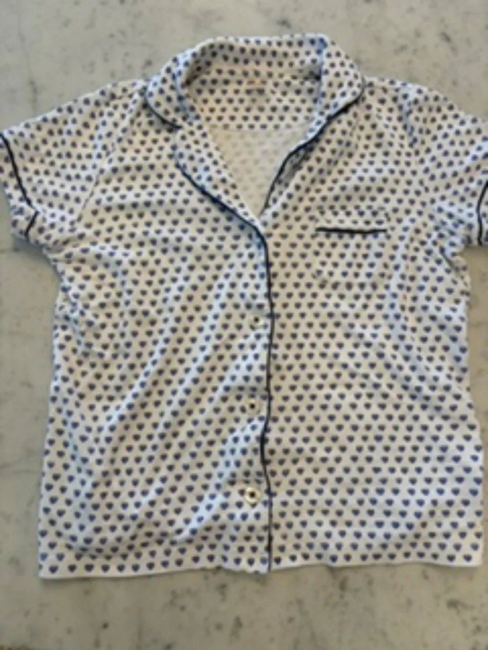 Fiora Pajama Blue Heart Print
